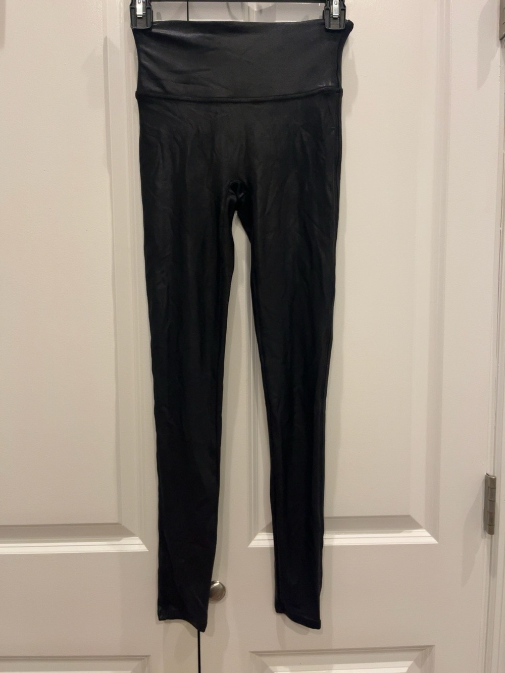 Spanx Black Coated Leggings Size Small